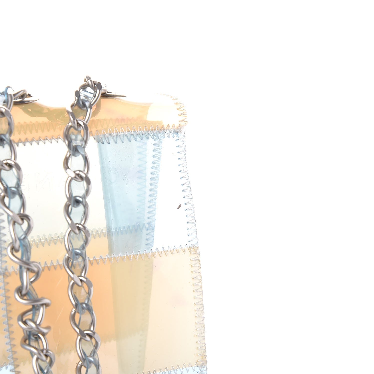 Chanel PVC Stitched Flap Beige Light Blue 8 of 15