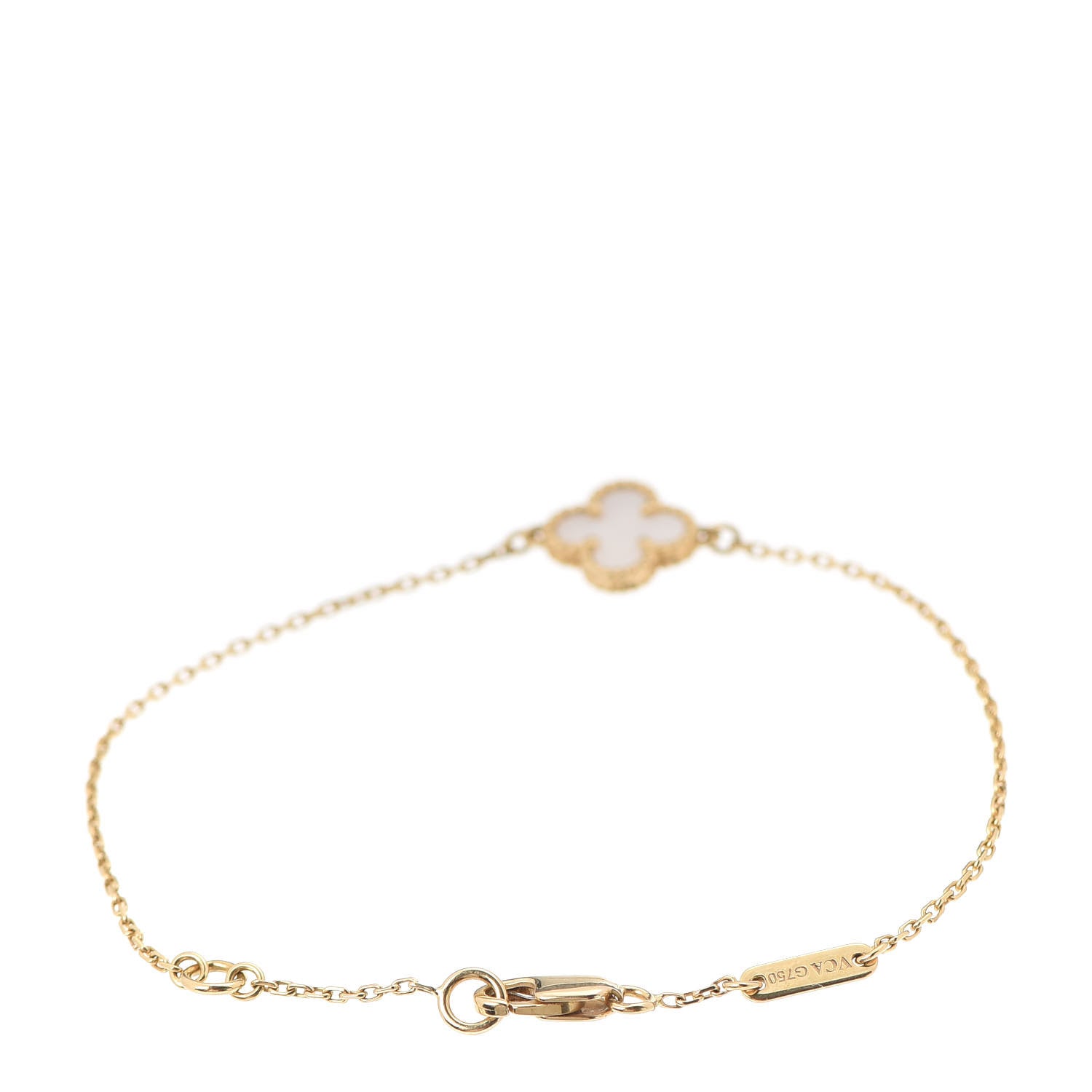 Van Cleef & Arpels 18K Yellow Gold Mother of Pearl Sweet Alhambra Bracelet 3 of 6