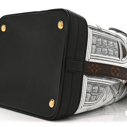 Louis Vuitton X FORNASETTI Calfskin Architettura Noe MM Black White 9 of 9