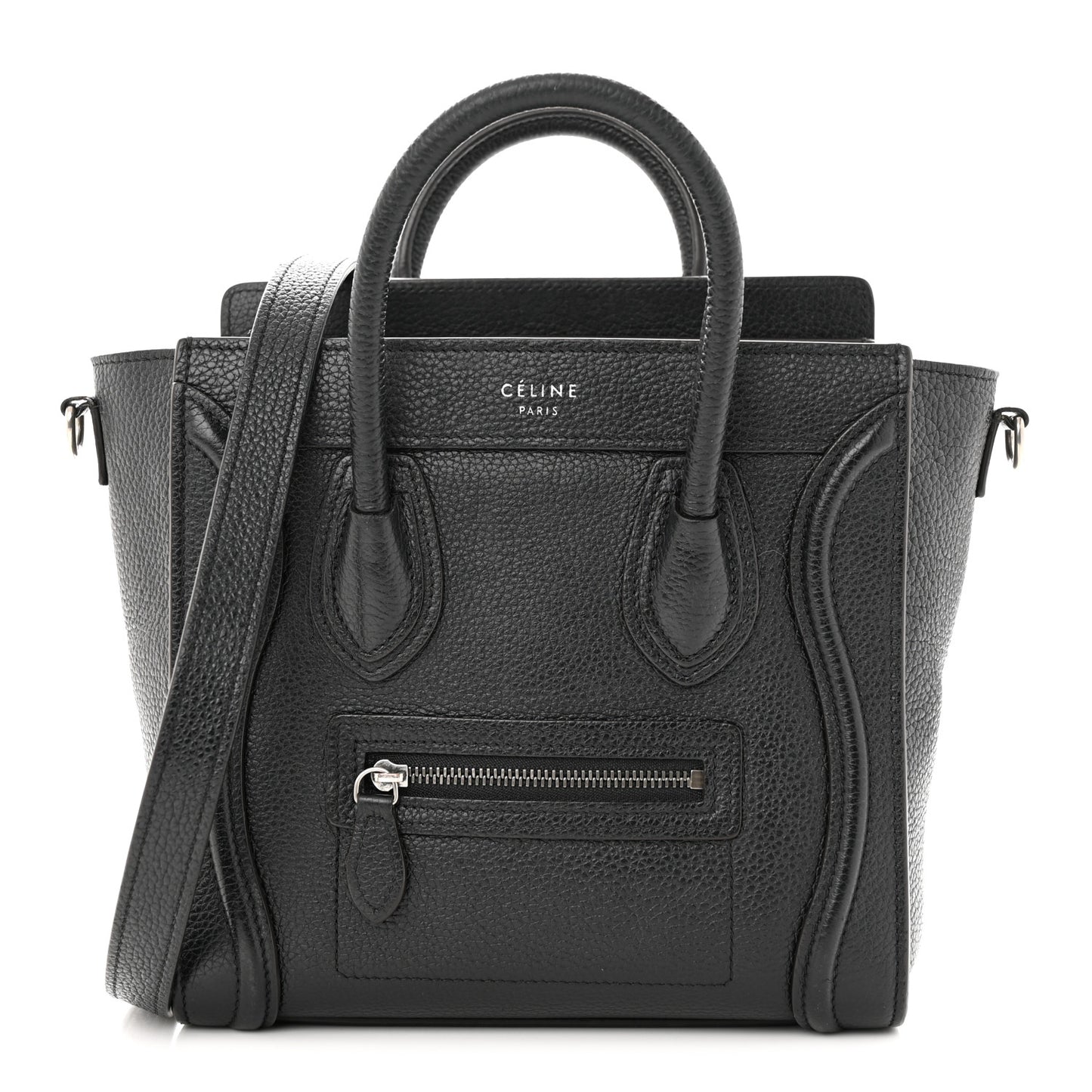 Drummed Calfskin Nano Luggage Black