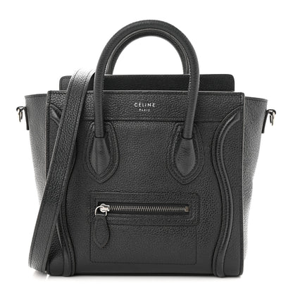 Celine Drummed Calfskin Nano Luggage Black 1 of 10