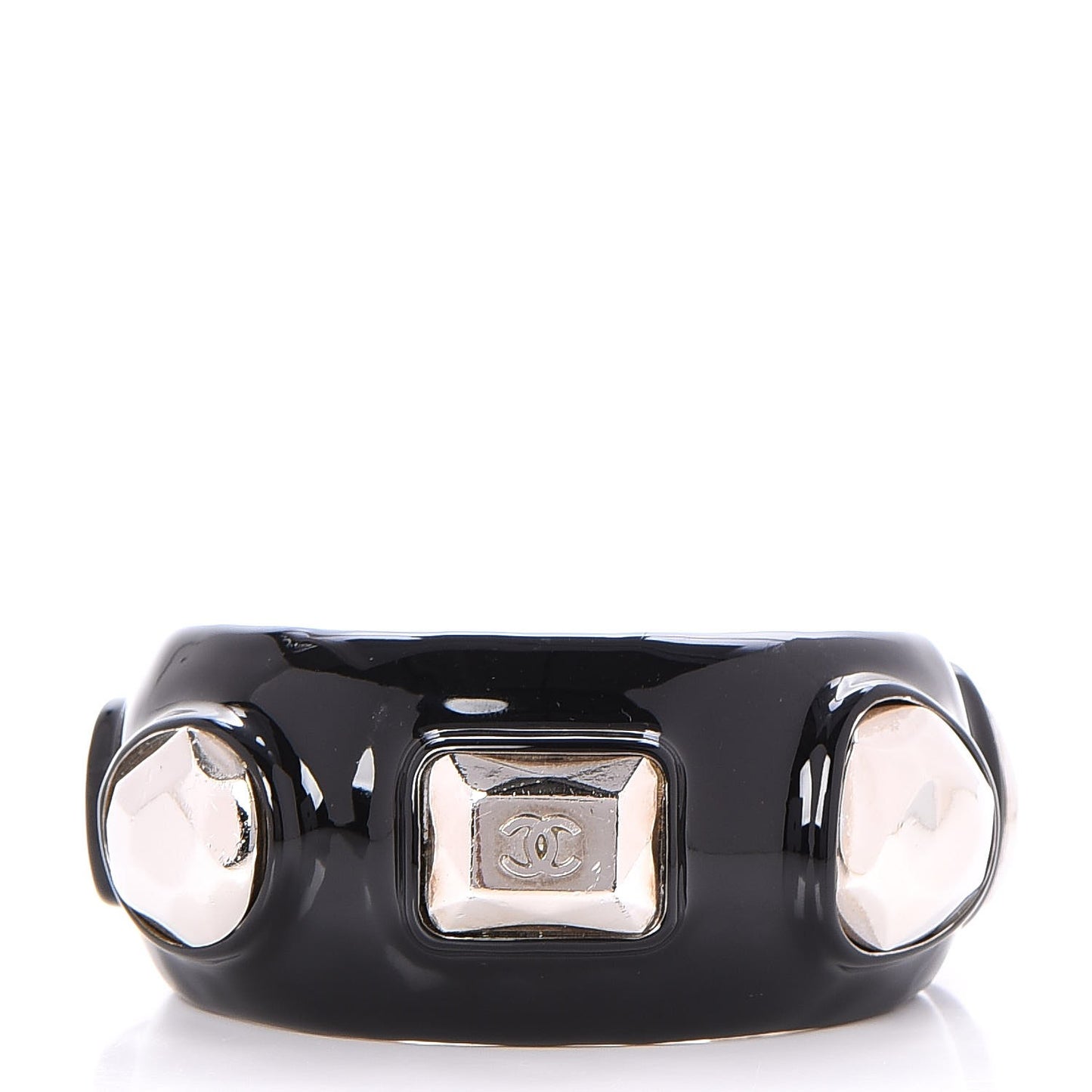 Enamel Studded CC Cuff Black