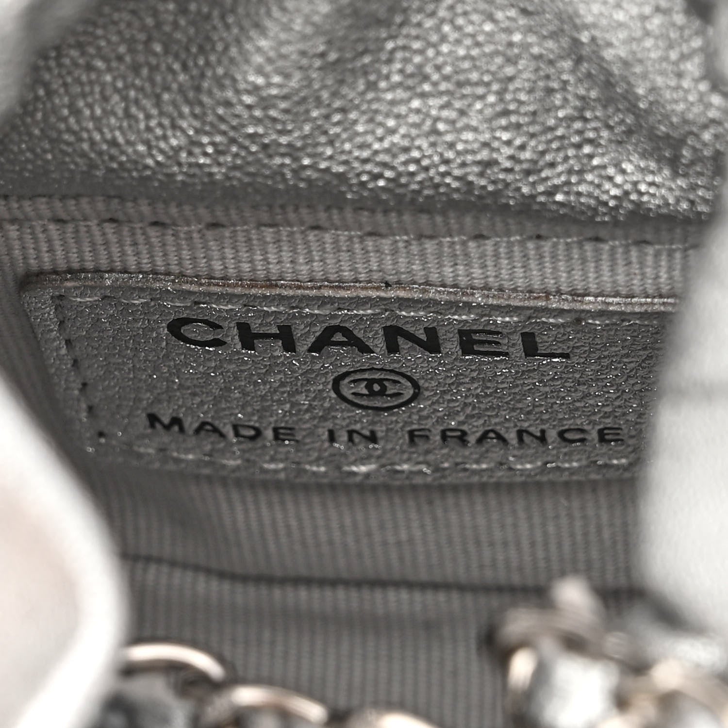 Chanel Metallic Caviar Quilted Mini Drawstring Bucket Bag Silver 6 of 11