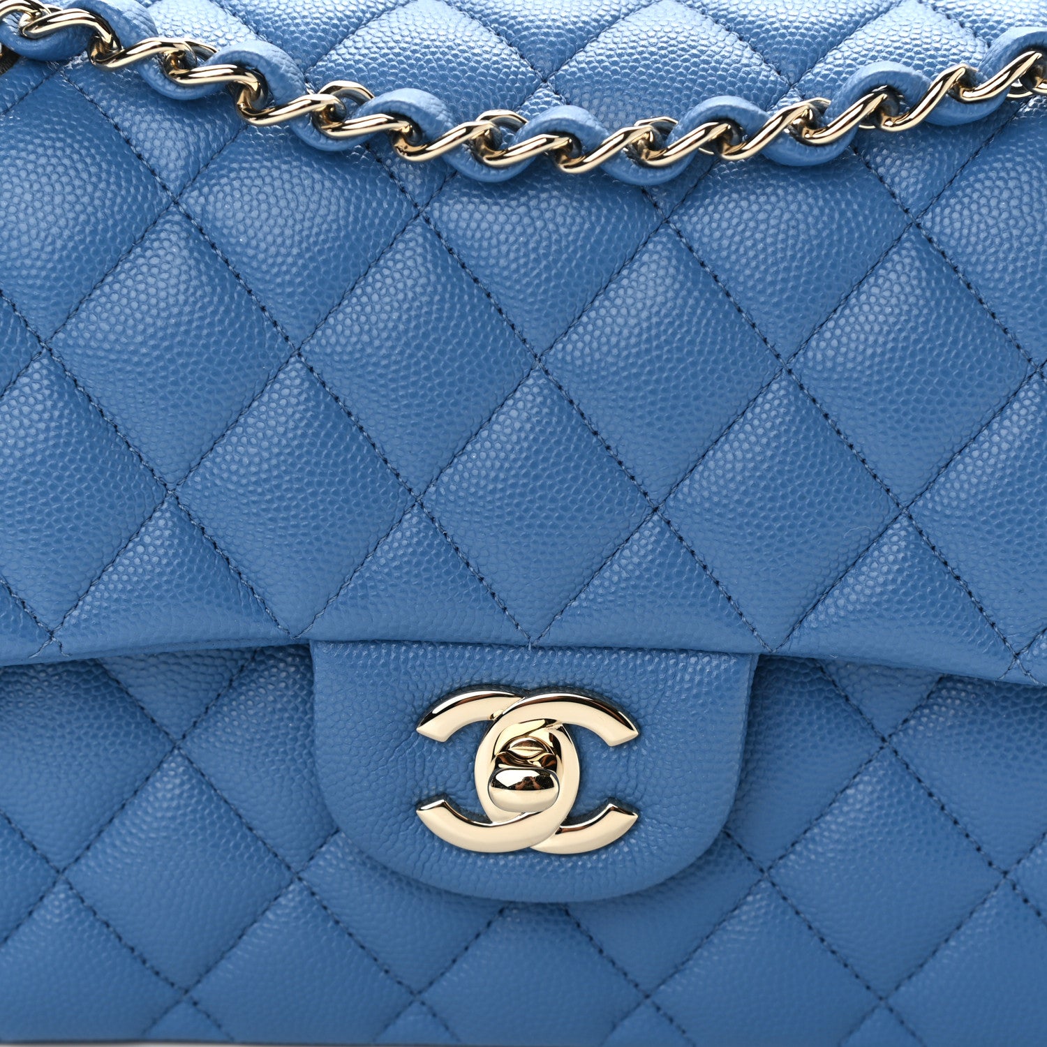 Chanel Caviar Quilted Small Double Flap Blue 10 of 10
