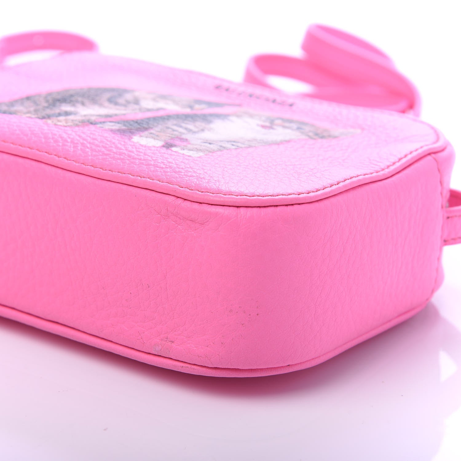 Balenciaga Calfskin Kittens Logo XS Everyday Camera Bag Acid Pink 7 of 9