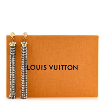 Louis Vuitton LOUIS VUITTON Crystal Strand Earrings Gold 5 of 5