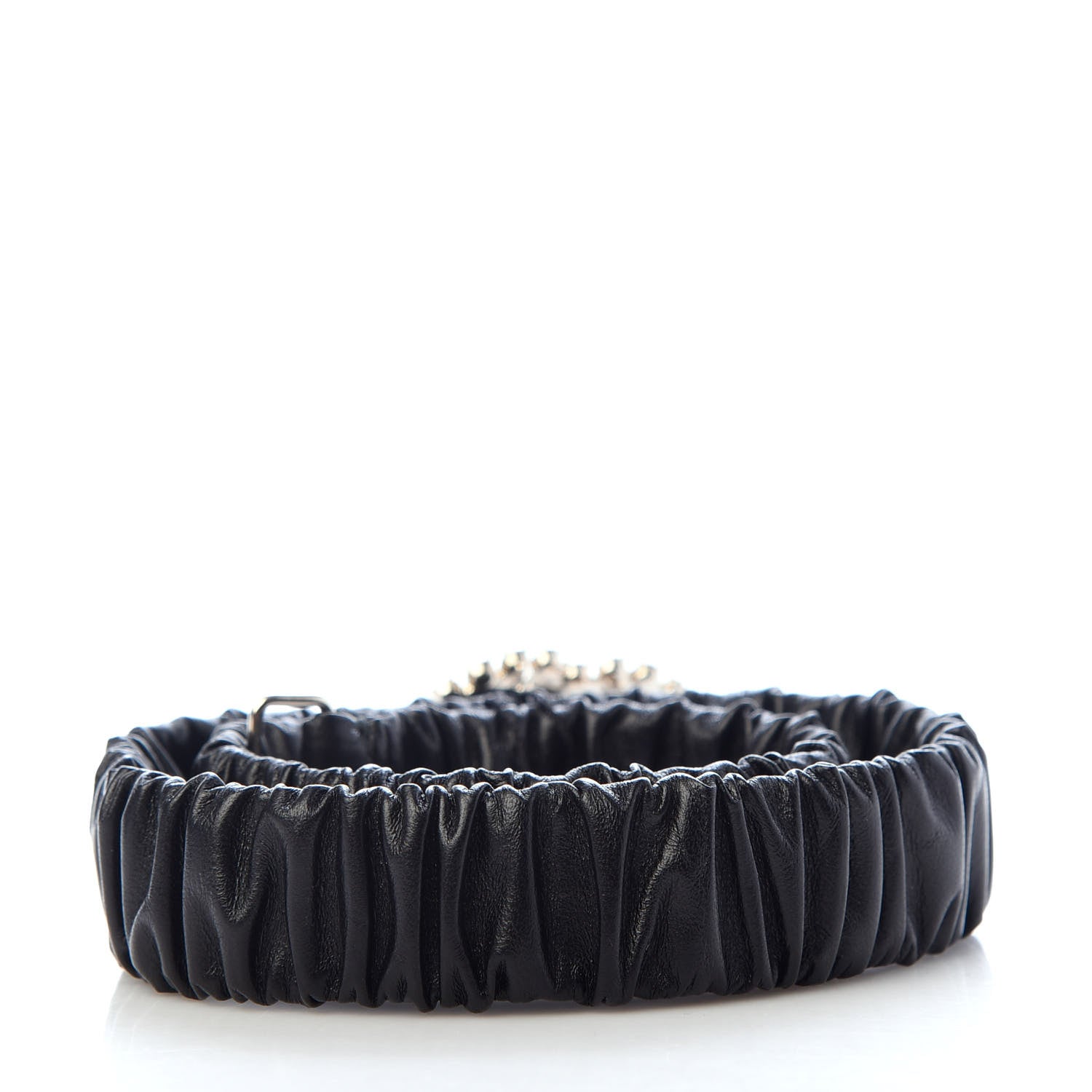 Chanel Calfskin Strass Ruched Rope CC Belt 75 30 Black 2 of 5