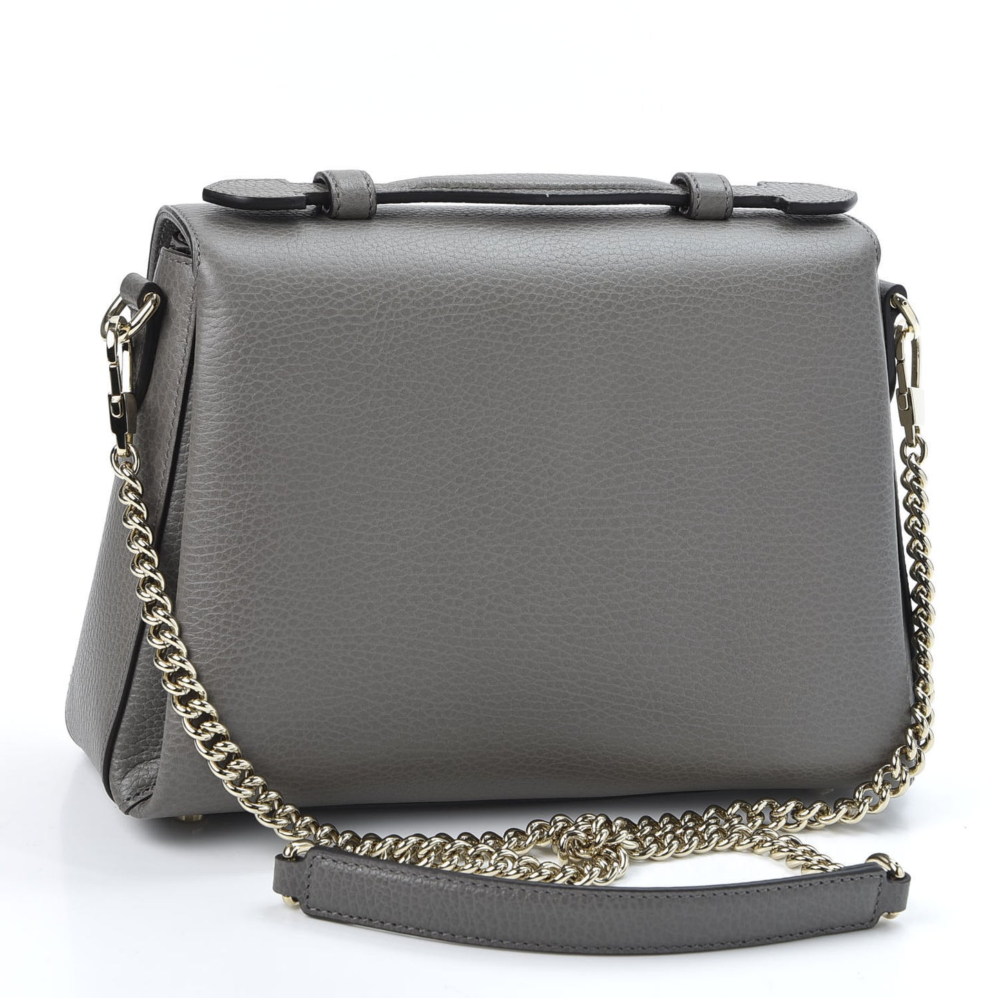 Dollar Calfskin Interlocking G Top Handle Shoulder Bag Loess