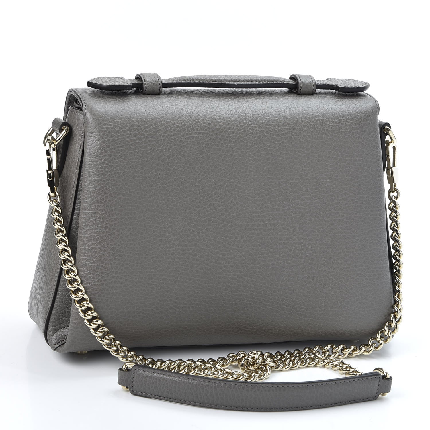 Gucci Dollar Calfskin Interlocking G Top Handle Shoulder Bag Loess 2 of 9