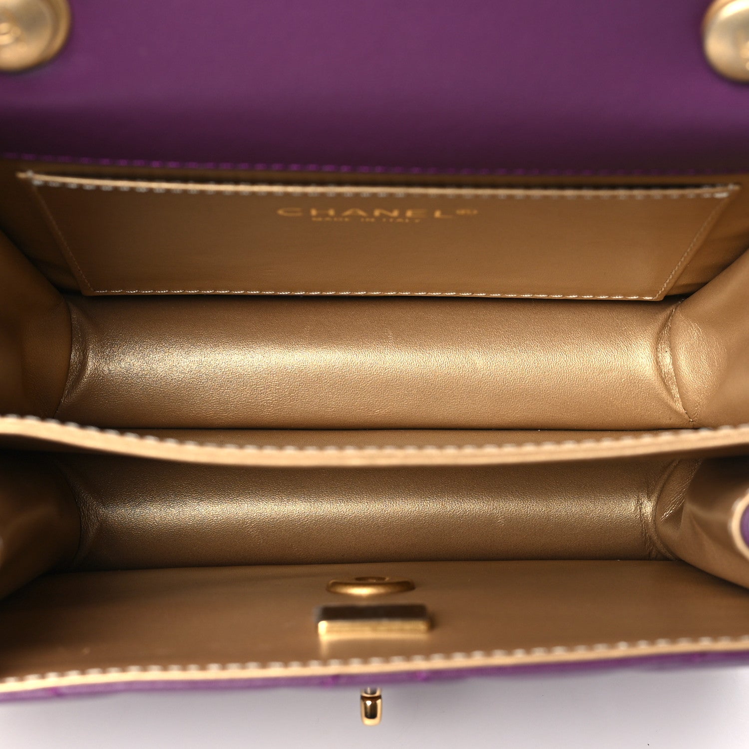 Chanel Calfskin Resin Quilted Mini Flap Purple 5 of 12