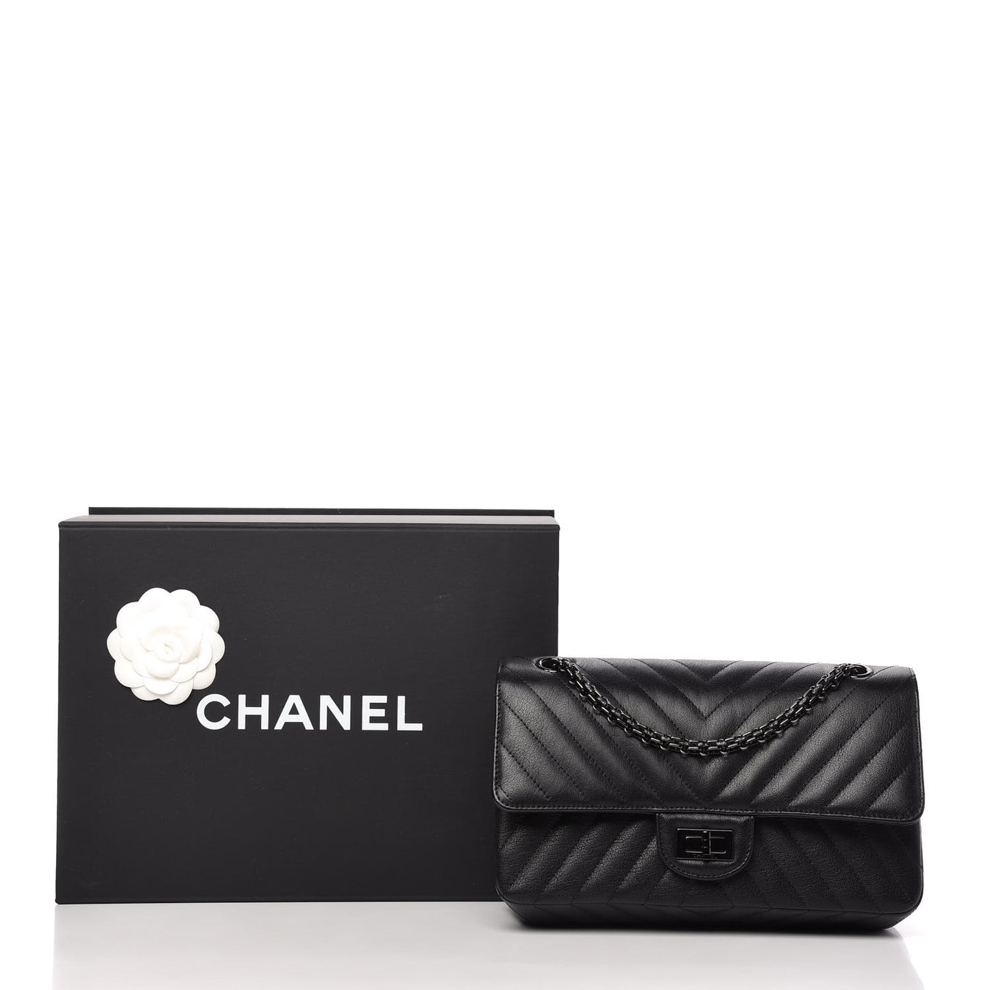 Sheepskin Chevron Quilted 2.55 Reissue 225 Double Flap So Black