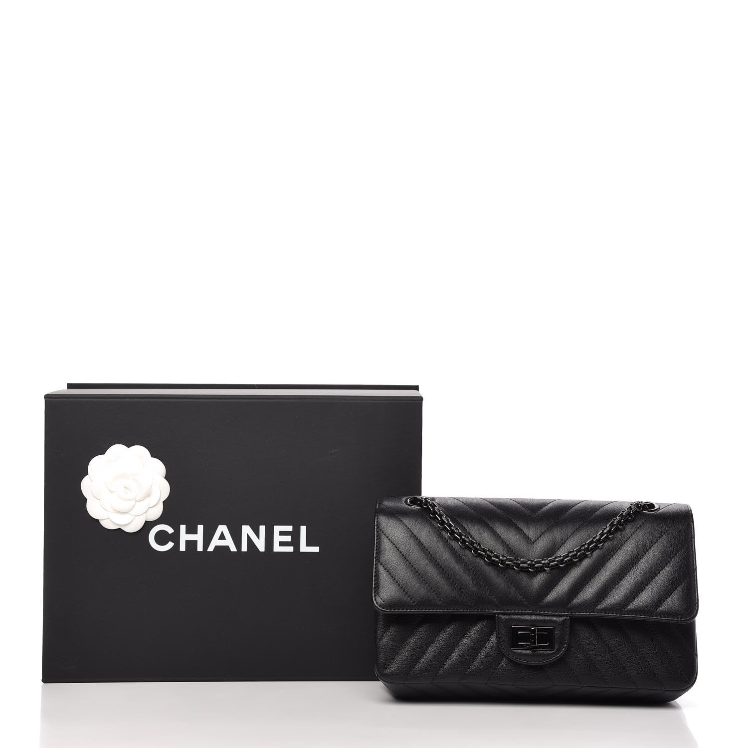 Chanel Sheepskin Chevron Quilted 2.55 Reissue 225 Double Flap So Black 12 of 12