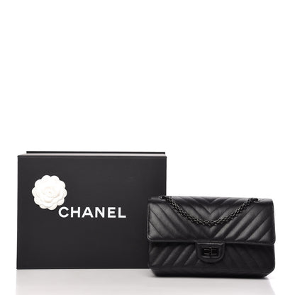 Chanel Sheepskin Chevron Quilted 2.55 Reissue 225 Double Flap So Black 12 of 12