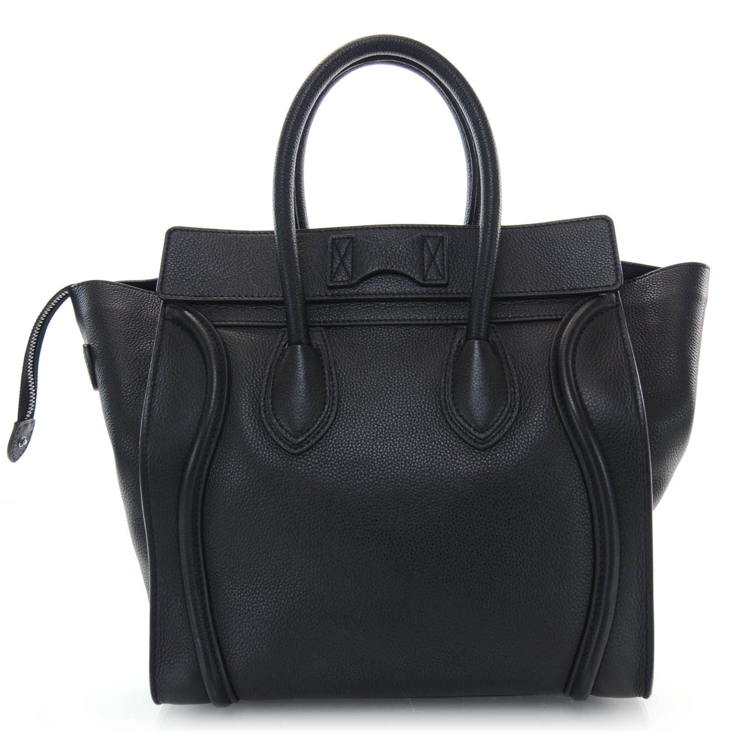 Drummed Calfskin Mini Luggage Black