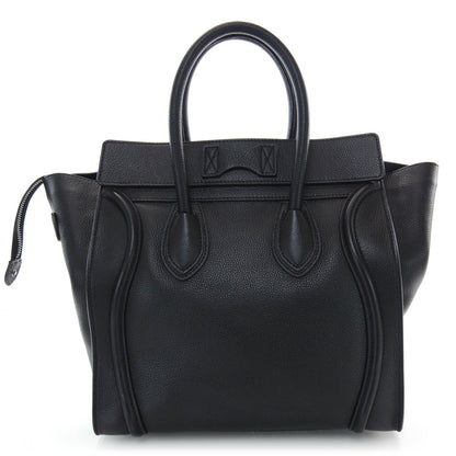 Celine Drummed Calfskin Mini Luggage Black 3 of 9