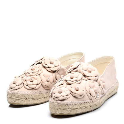 Chanel Suede Camellia CC Espadrilles 39 Pink 3 of 10