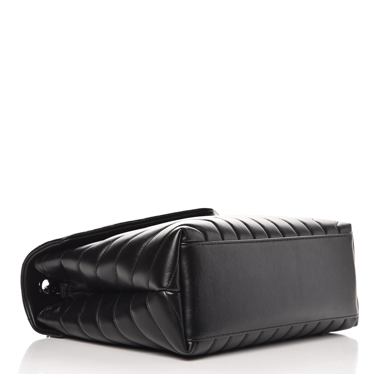 Calfskin Y Quilted Monogram Medium Loulou Chain Satchel Black