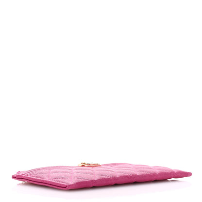 Chanel Caviar Quilted Classic Zip Boy Pouch Fuchsia 4 of 7