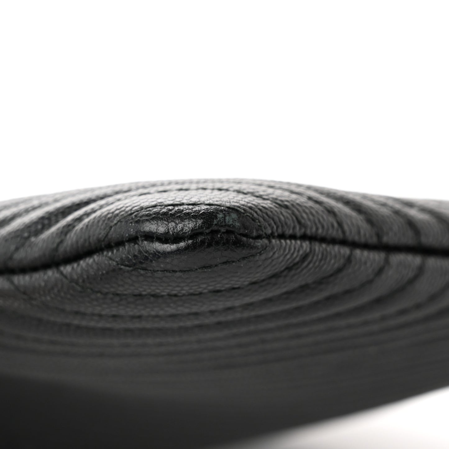 Caviar Chevron Quilted Medium Boy Zip Pouch Black