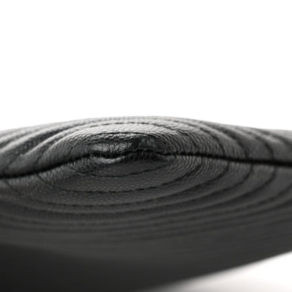 Chanel Caviar Chevron Quilted Medium Boy Zip Pouch Black 9 of 12