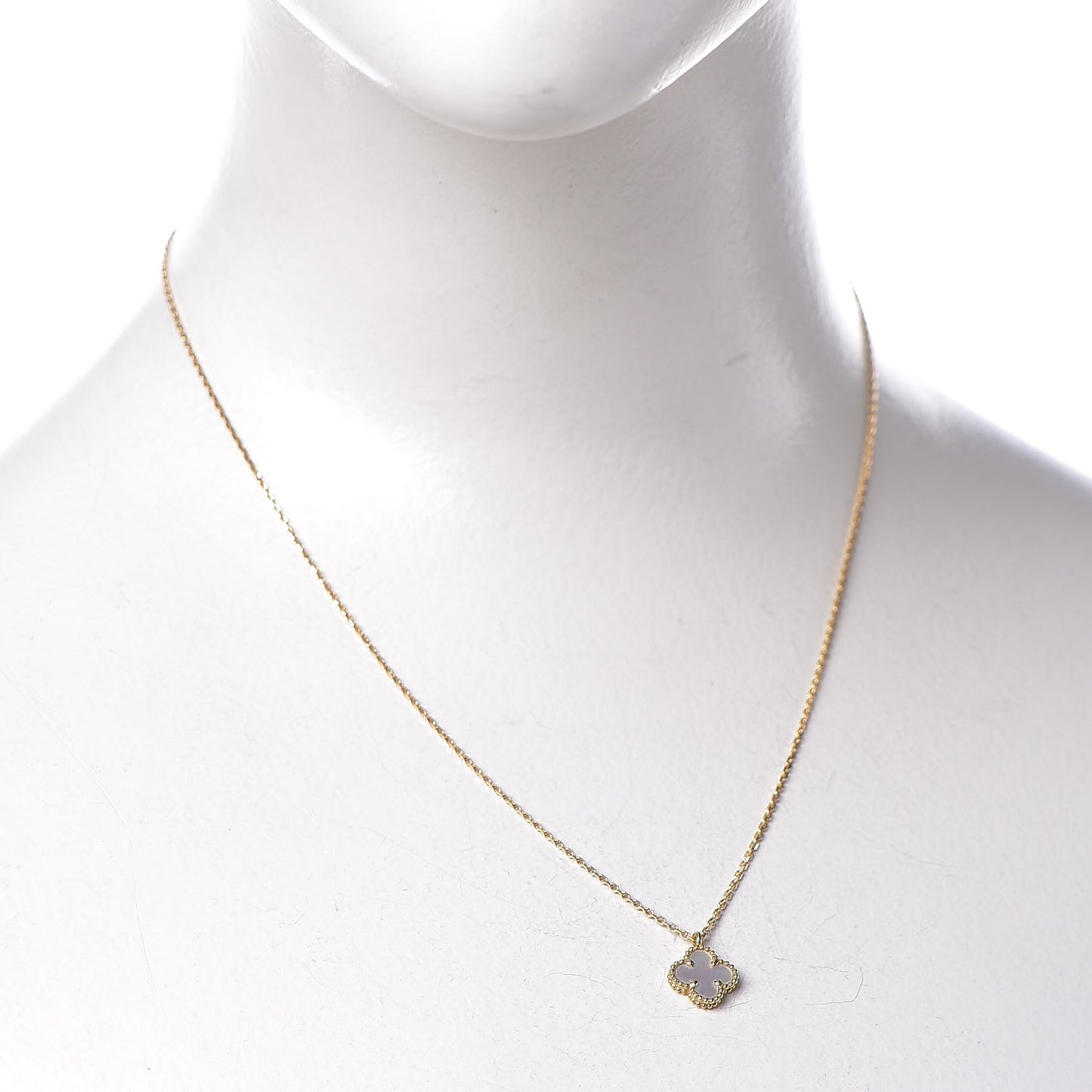 18K Yellow Gold Mother of Pearl Sweet Alhambra Pendant Necklace