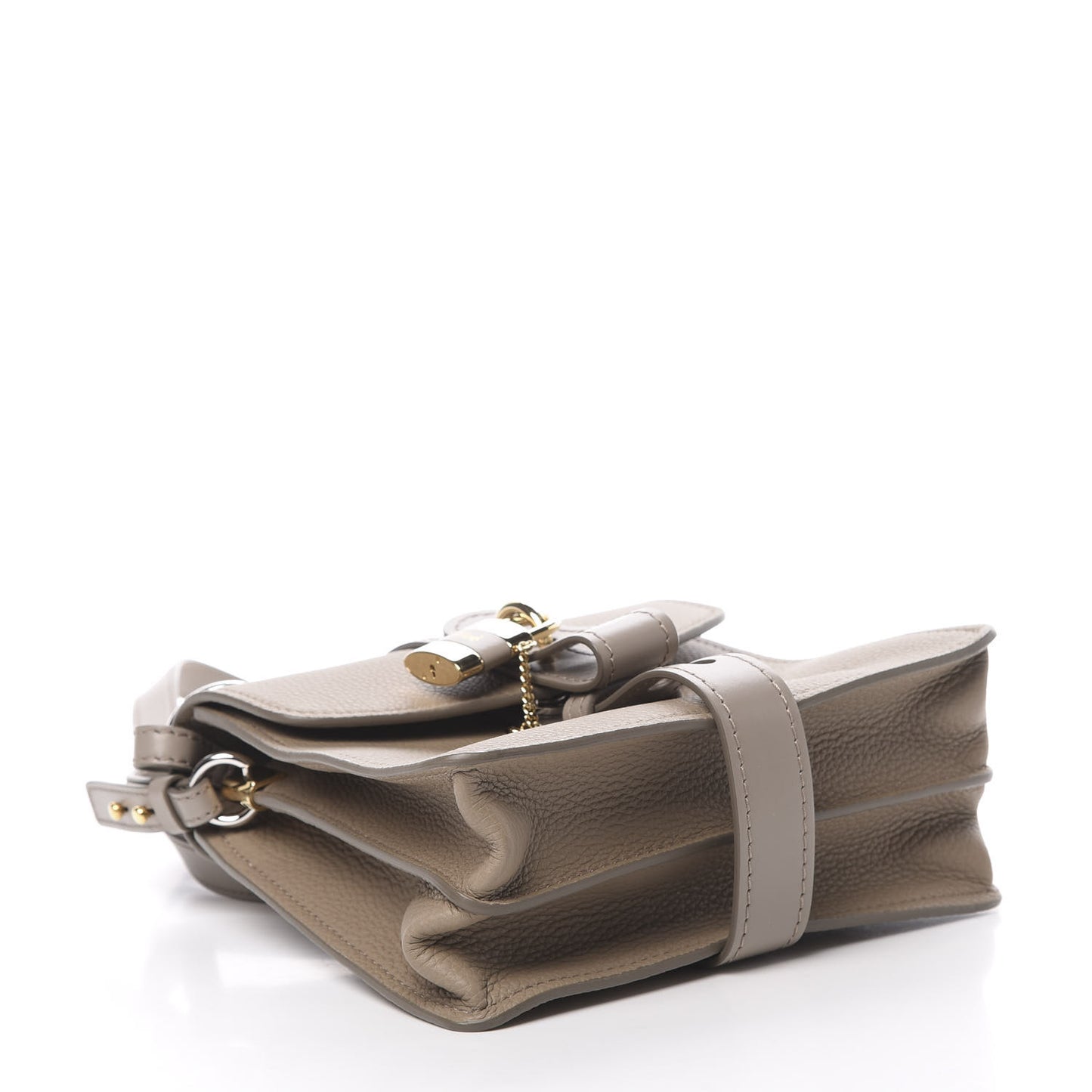 Shiny Grained Calfskin Small Aby Day Shoulder Bag Motty Grey