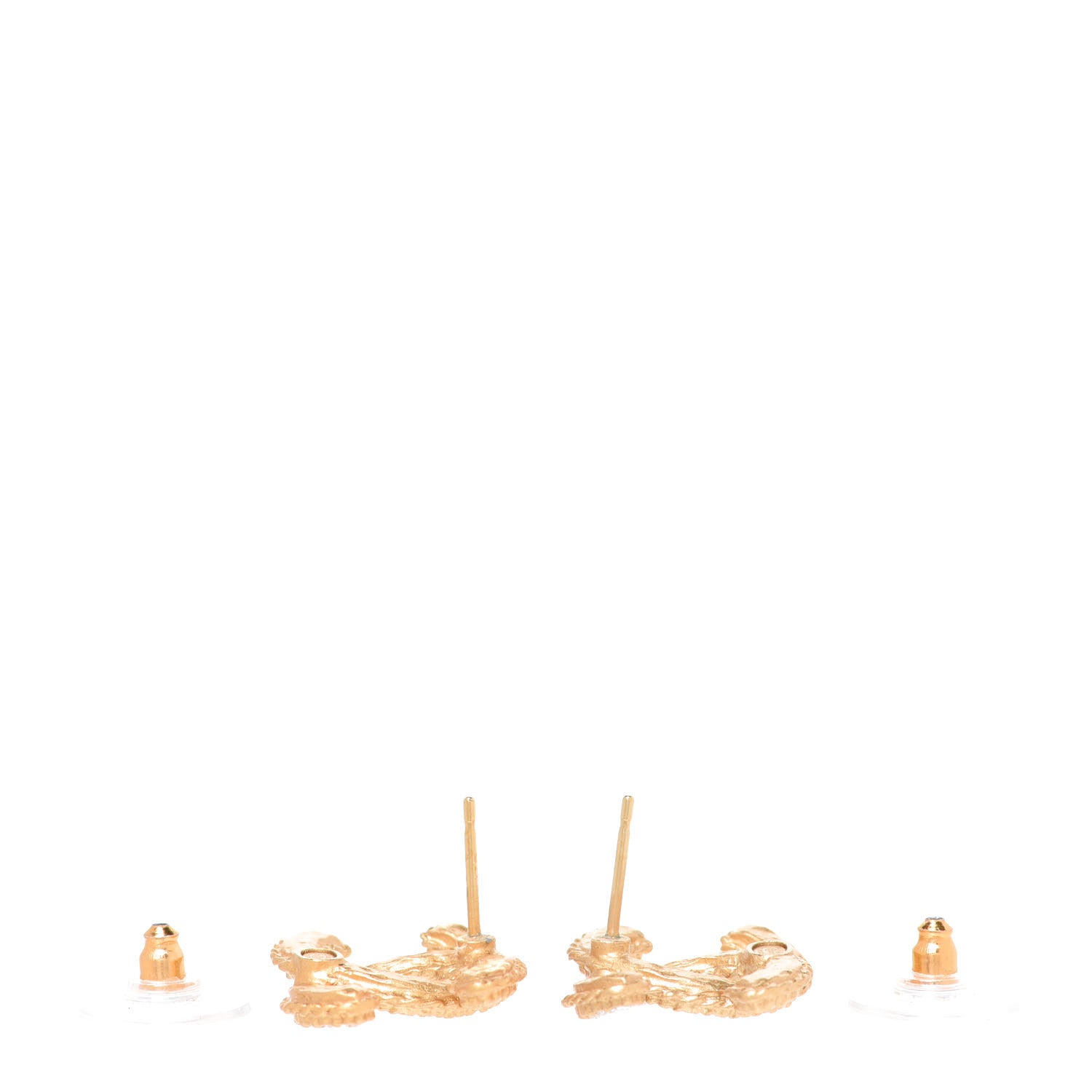 Chanel Crystal 90’s Icon CC Stud Earrings Gold 3 of 5