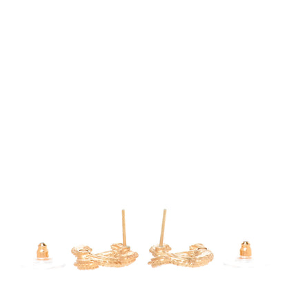 Chanel Crystal 90’s Icon CC Stud Earrings Gold 3 of 5