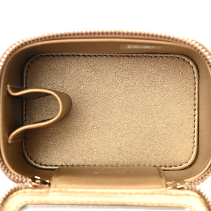 Chanel Lambskin Quilted Pearl Crush Mini Vanity Case With Chain Beige 5 of 11