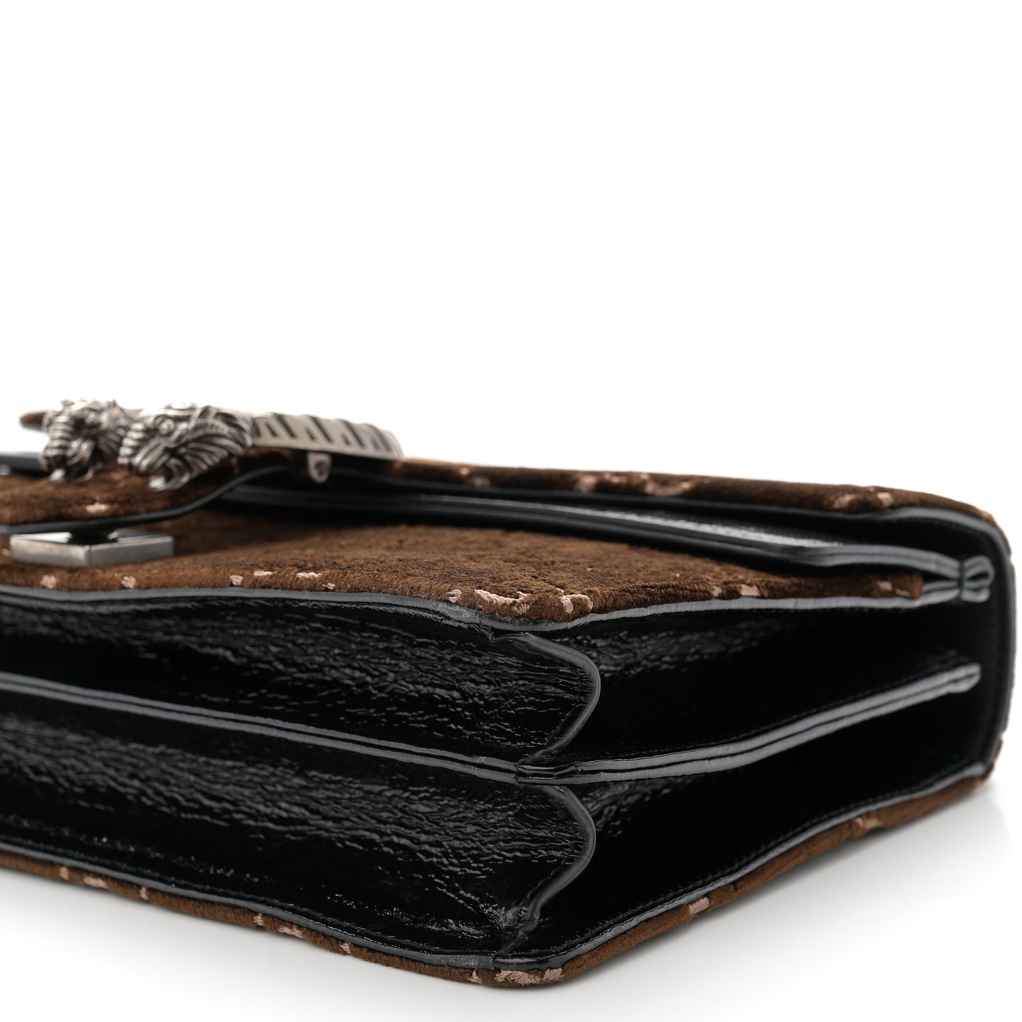 Velvet Skipper GG Monogram Small Dionysus Shoulder Bag Brown Black