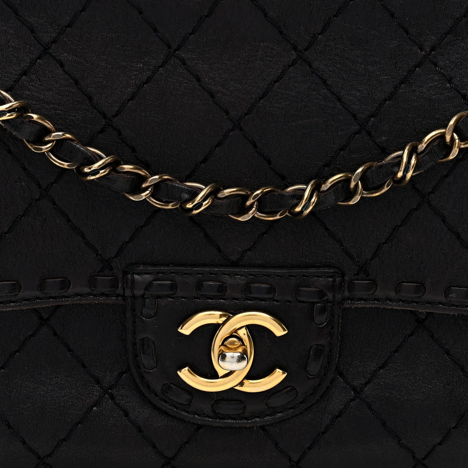 Chanel Calfskin Stitched Medium Vintage Single Flap Dark Brown 8 of 10