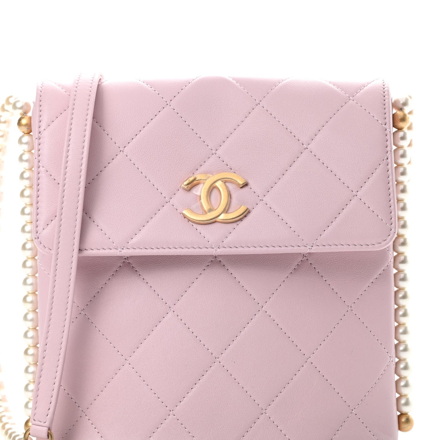 Calfskin Quilted Pearl Small About Pearls Hobo Bag Light Pink