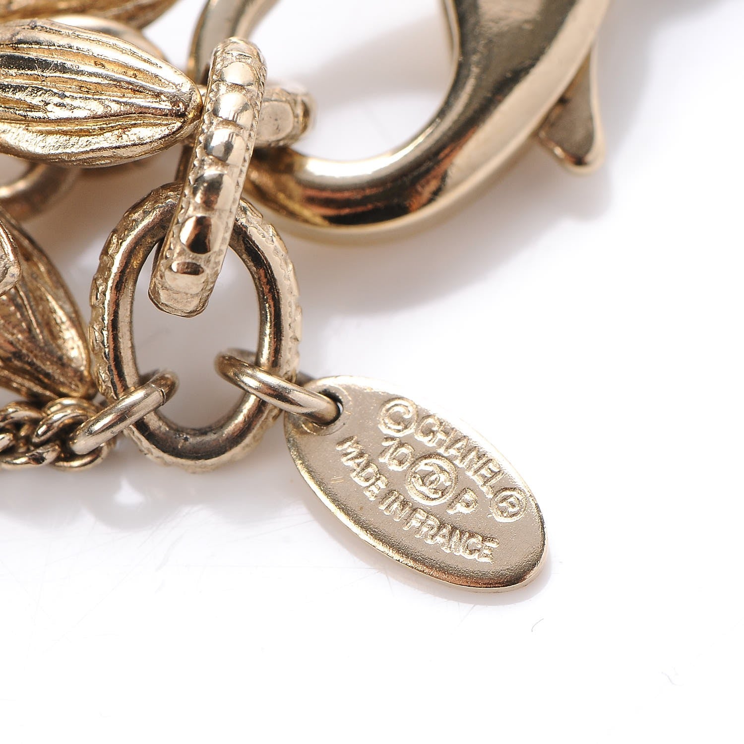 Chanel Crystal CC Sheath of Wheat Bracelet Gold 4 of 6