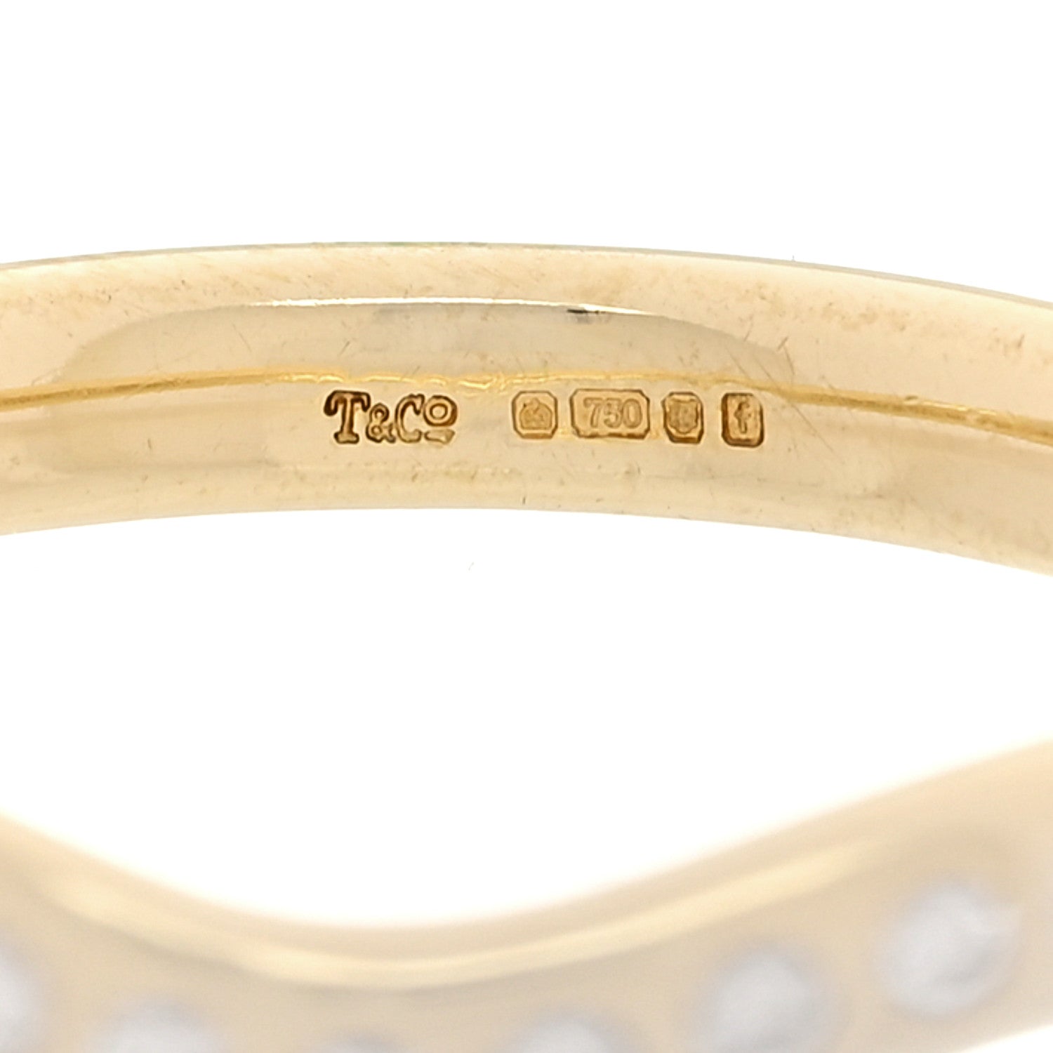 Tiffany 18K Yellow Gold Diamond .08ctw Elsa Peretti Wedding Band Ring 56 7.5 5 of 6