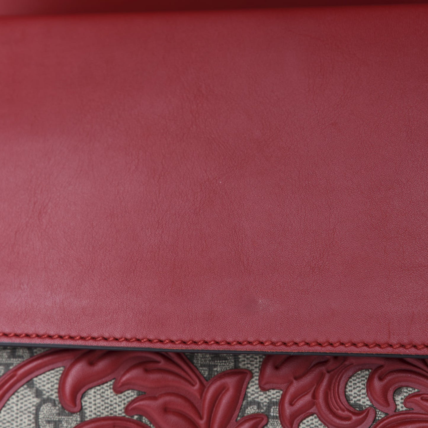 GG Supreme Monogram Arabesque Medium Dionysus Shoulder Bag Hibiscus Red