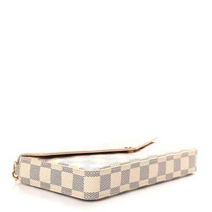 Louis Vuitton Damier Azur Pochette Felicie Chain Wallet Rose Ballerine 5 of 10