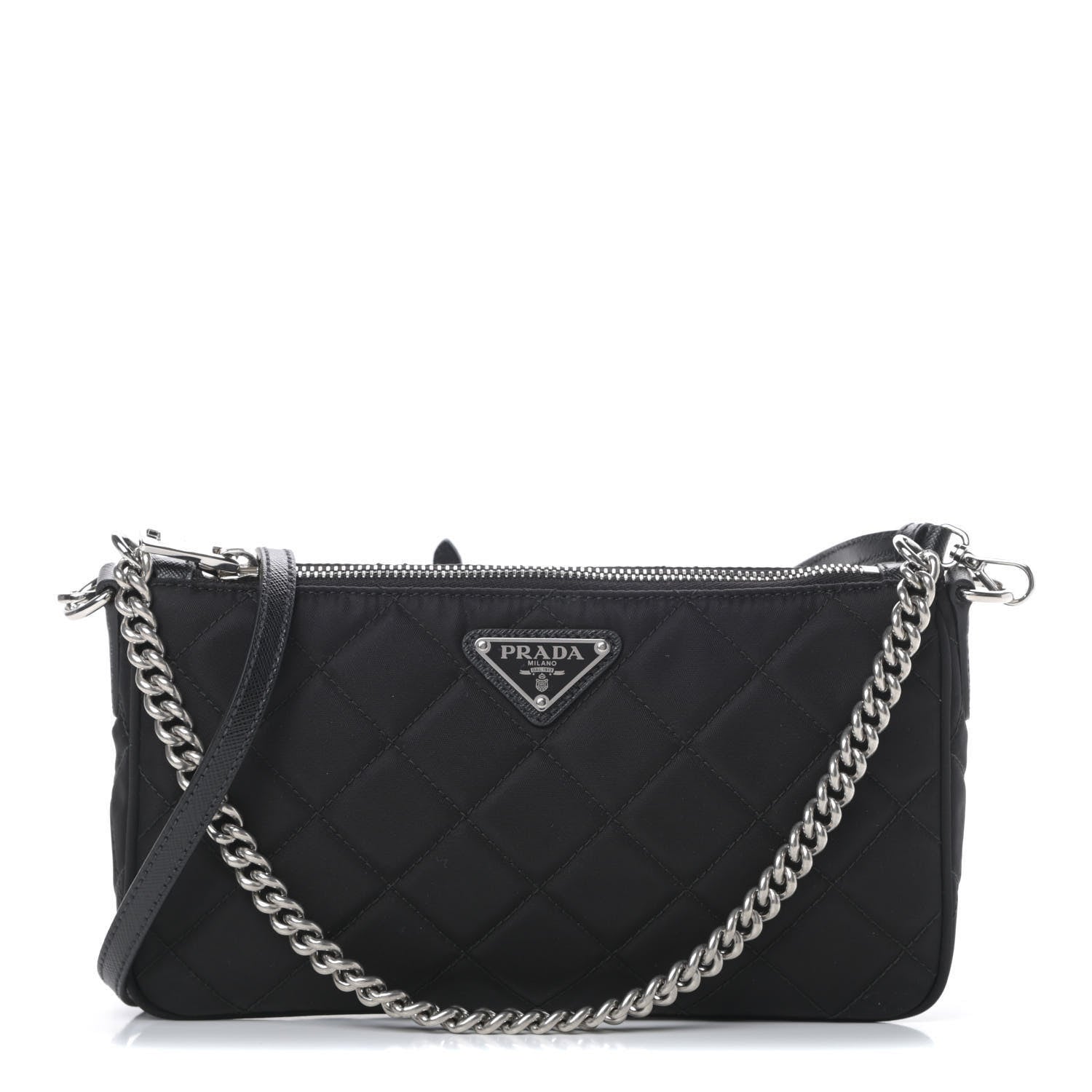 Prada Nylon Tessuto Impuntu Quilted Crossbody Bag Black 1 of 11