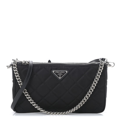 Prada Nylon Tessuto Impuntu Quilted Crossbody Bag Black 1 of 11