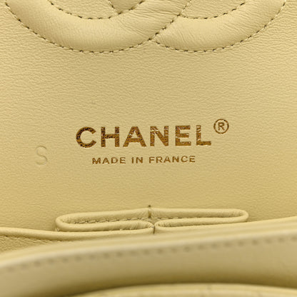 Chanel Cloudy Pearly Goatskin Quilted Medium Double Flap Light Yellow 6 of 10