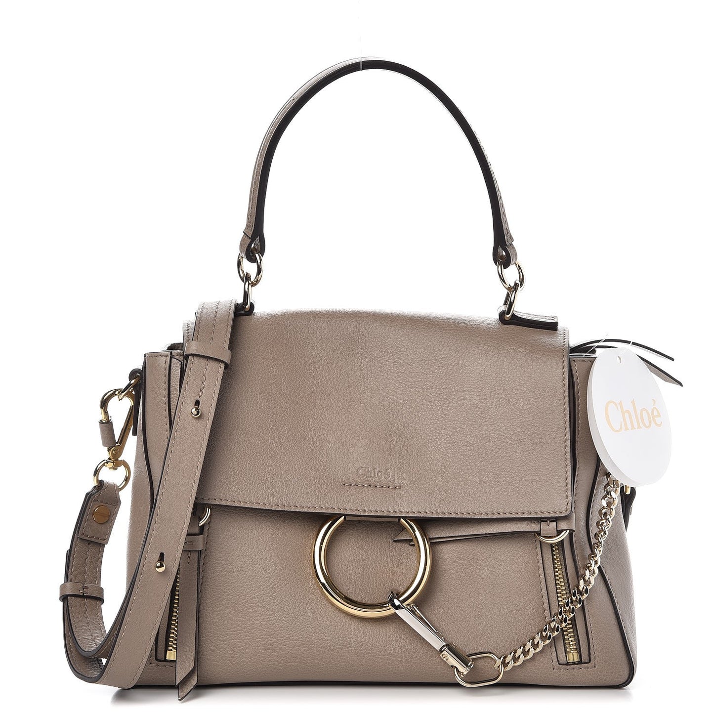 Calfskin Small Faye Day Shoulder Bag Motty Grey