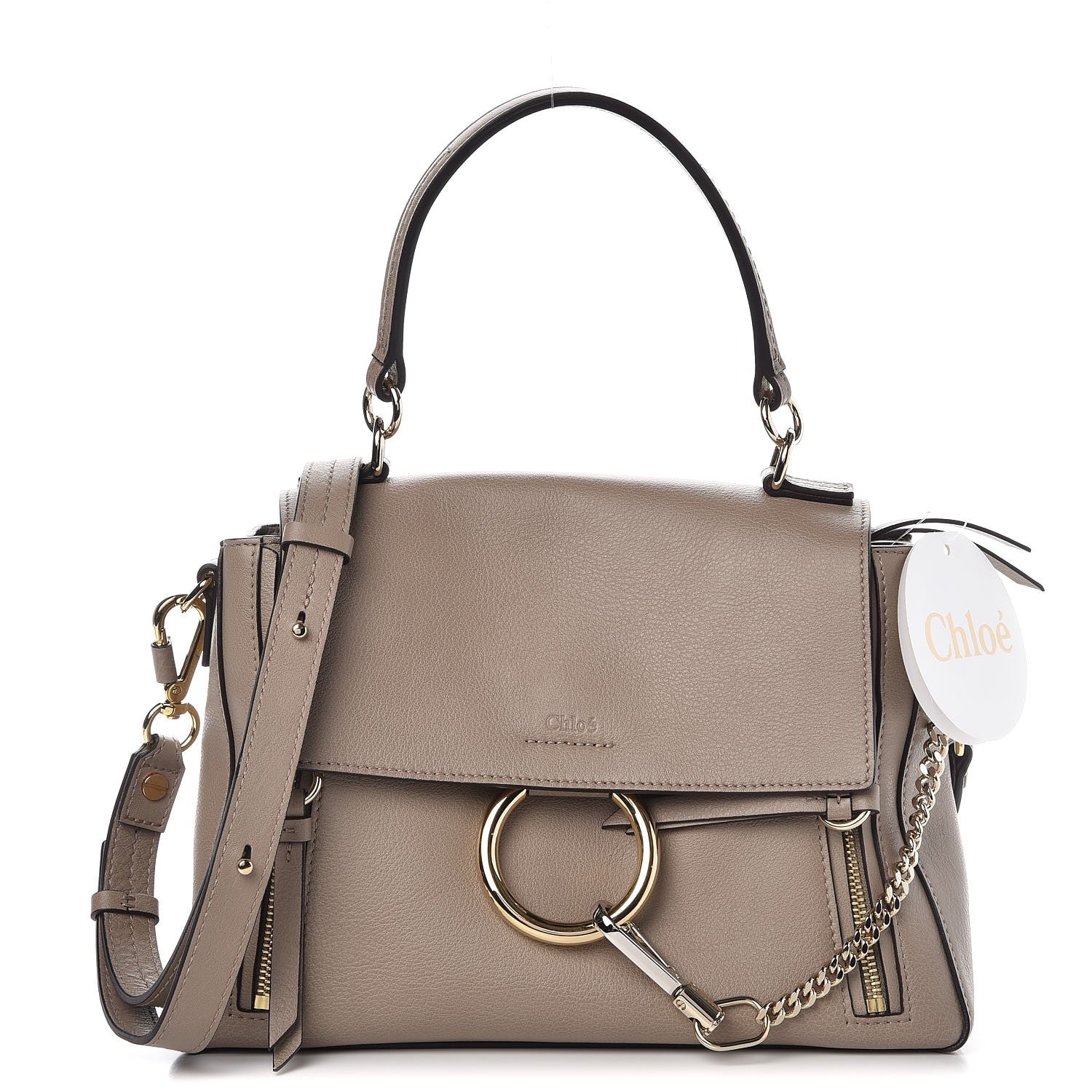 Chloe Calfskin Small Faye Day Shoulder Bag Motty Grey 1 of 8