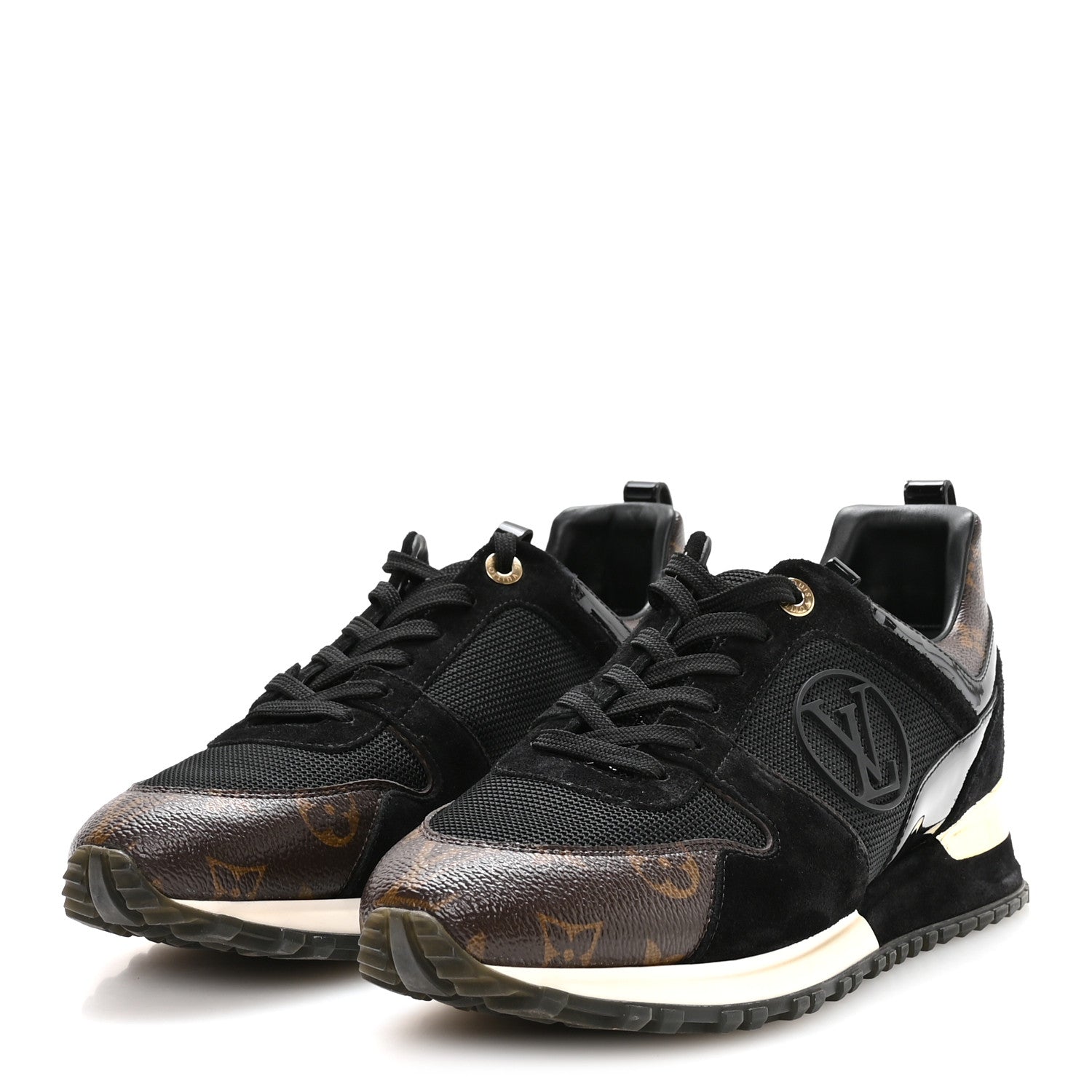 Louis Vuitton Suede Monogram Run Away Sneakers 40 Black 4 of 8