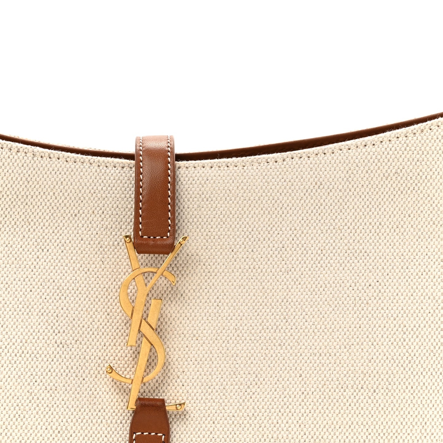 Smooth Calfskin Canvas Le 5 A 7 Hobo Natural Beige Brick