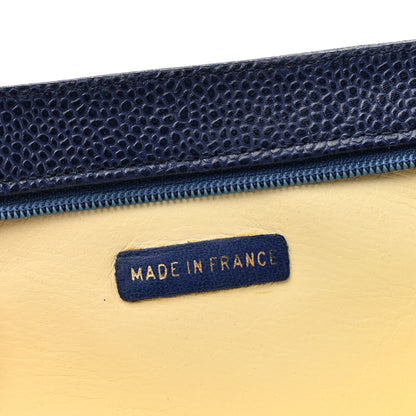 Chanel Caviar Timeless CC Cosmetic Pouch Blue 8 of 10