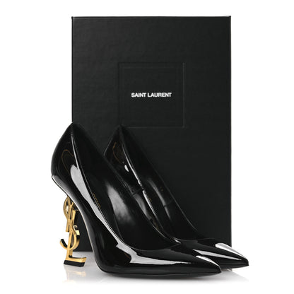 Saint Laurent Patent Opyum 110 Pumps 38 Black Gold 12 of 12