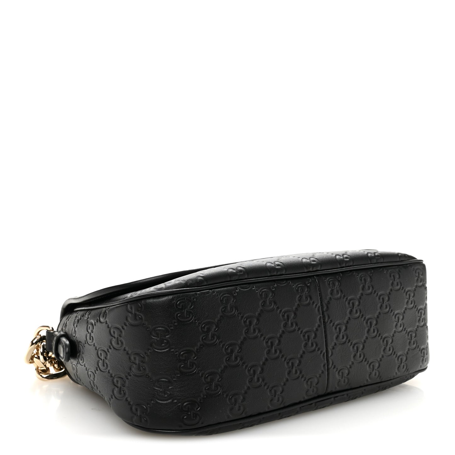 GG Calfskin Embossed Emblem Medium Arabella Bag Black Black