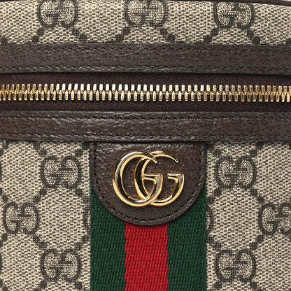 Gucci GG Supreme Monogram Textured Calfskin Web Ophidia Vanity Cosmetic Case Beige Ebony New Acero 9 of 15