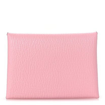 Hermes Chevre Mysore Calvi Duo Card Case Rose Sakura 1 of 9