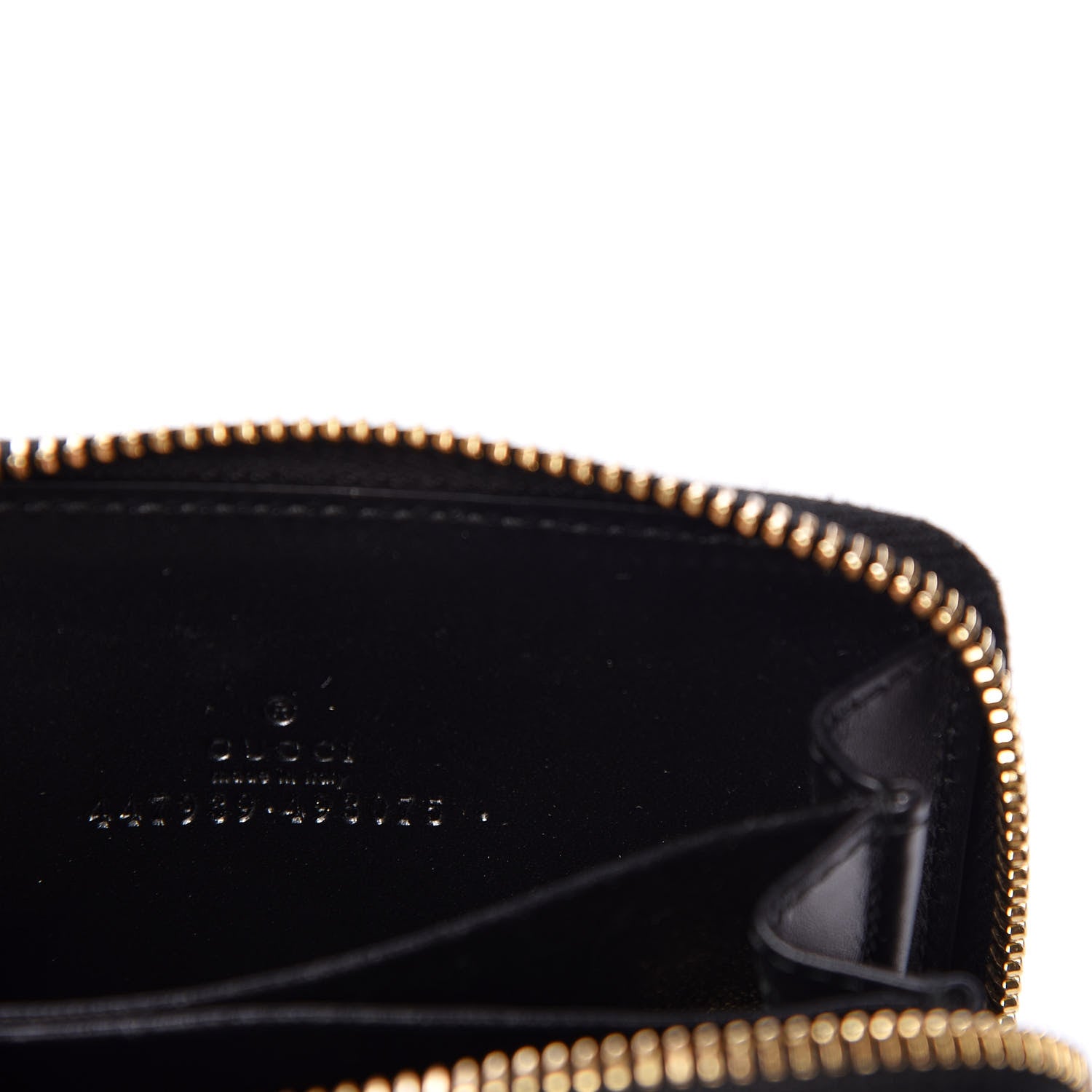 Gucci Guccissima Zip Around Card Case Black 8 of 9