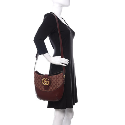 Gucci GG Monogram Calfskin Medium Arli Shoulder Bag Sahara Rubino Chardonnay 2 of 10